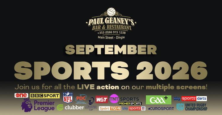 March 2026 Line Up at Paul Geaney's Bar & Restaurant Dingle Wild Atlantic Way