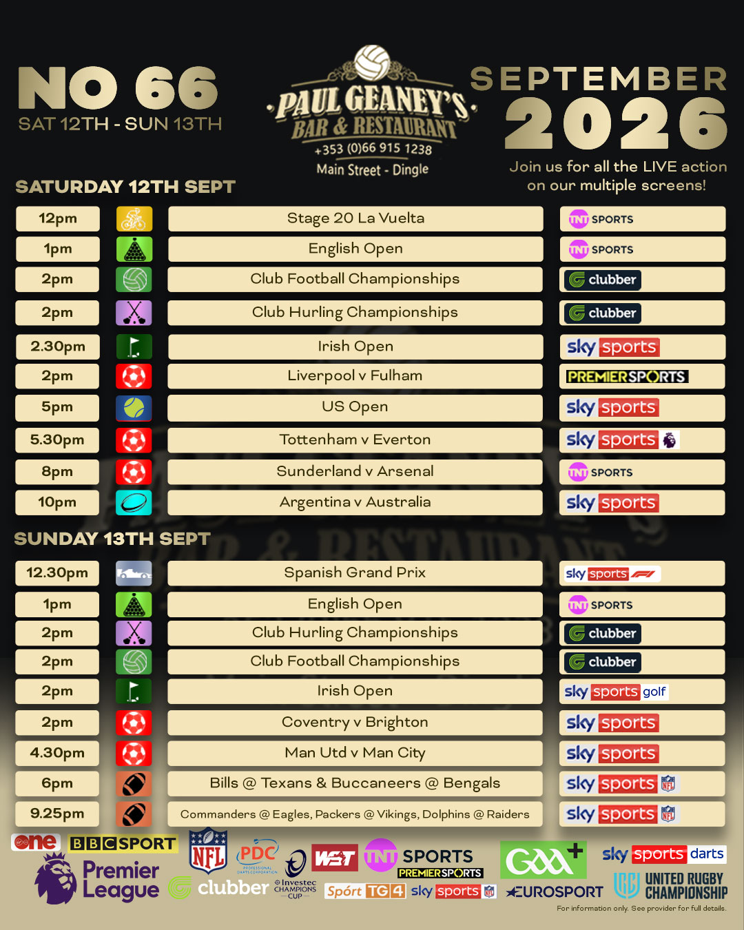 Sports Fixtures.