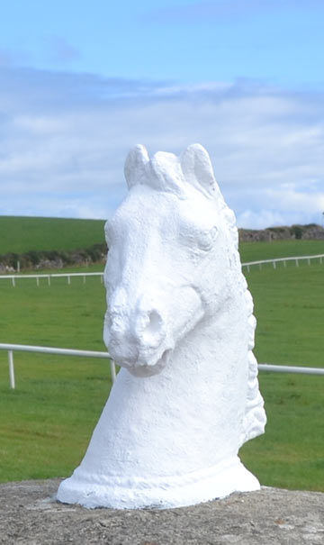 Dingle Racecourse White Stone Horse Head Pillar