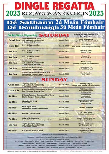 Dingle Regatta Ad Paul Geaney's Bar & Restaurant Dingle Wild Atlantic Way