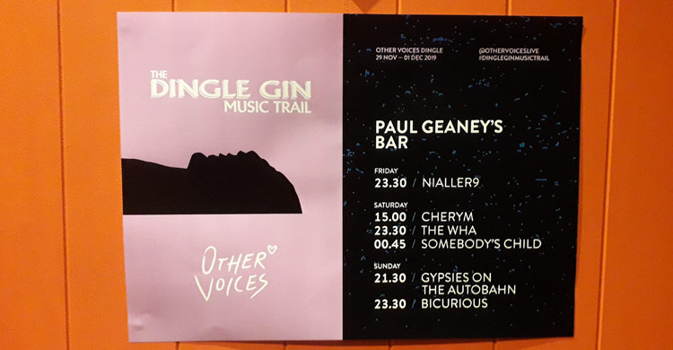 Other Voices 2019 Music Trail LIVE on stage at Paul Geaney's Bar & Restaurant Dingle Wild Atlantic Way.