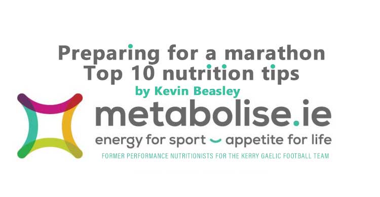 Kevin Beasley Sports Nutritionist with Mobolise.ie Top Ten nutrition Tips for Marathons Image