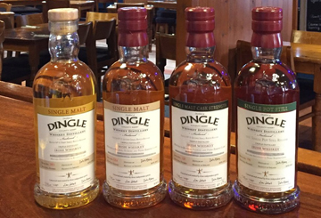Selection of Dingle Distillery Whiskey at Paul Geaney's Bar & Restaurant Dingle Wild Atlantic Way
