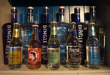 Selection of Tonics at Paul Geaney's Bar & Restaurant Dingle