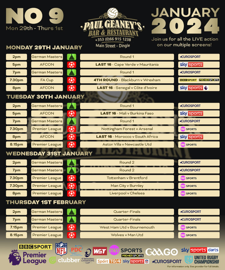 Sports Fixtures.