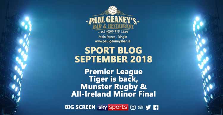 Sport Blog September 2018 Ad Image for Paul Geaney's Bar & Restaurant Dingle Wild Atlantic Way