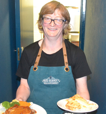 Team Picture Waitress Eileen at Paul Geaney's Bar & Restaurant Dingle Wild Atlantic Way.